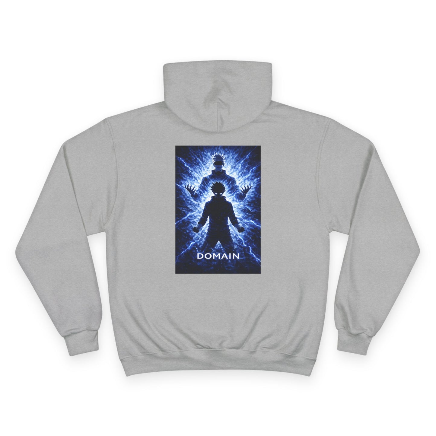 Domain blue silhouette lightning design Hoodie | back print