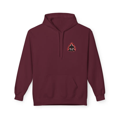 Anime Aura Warrior Hoodie | Fiery Mouth Front & Blue Energy Back