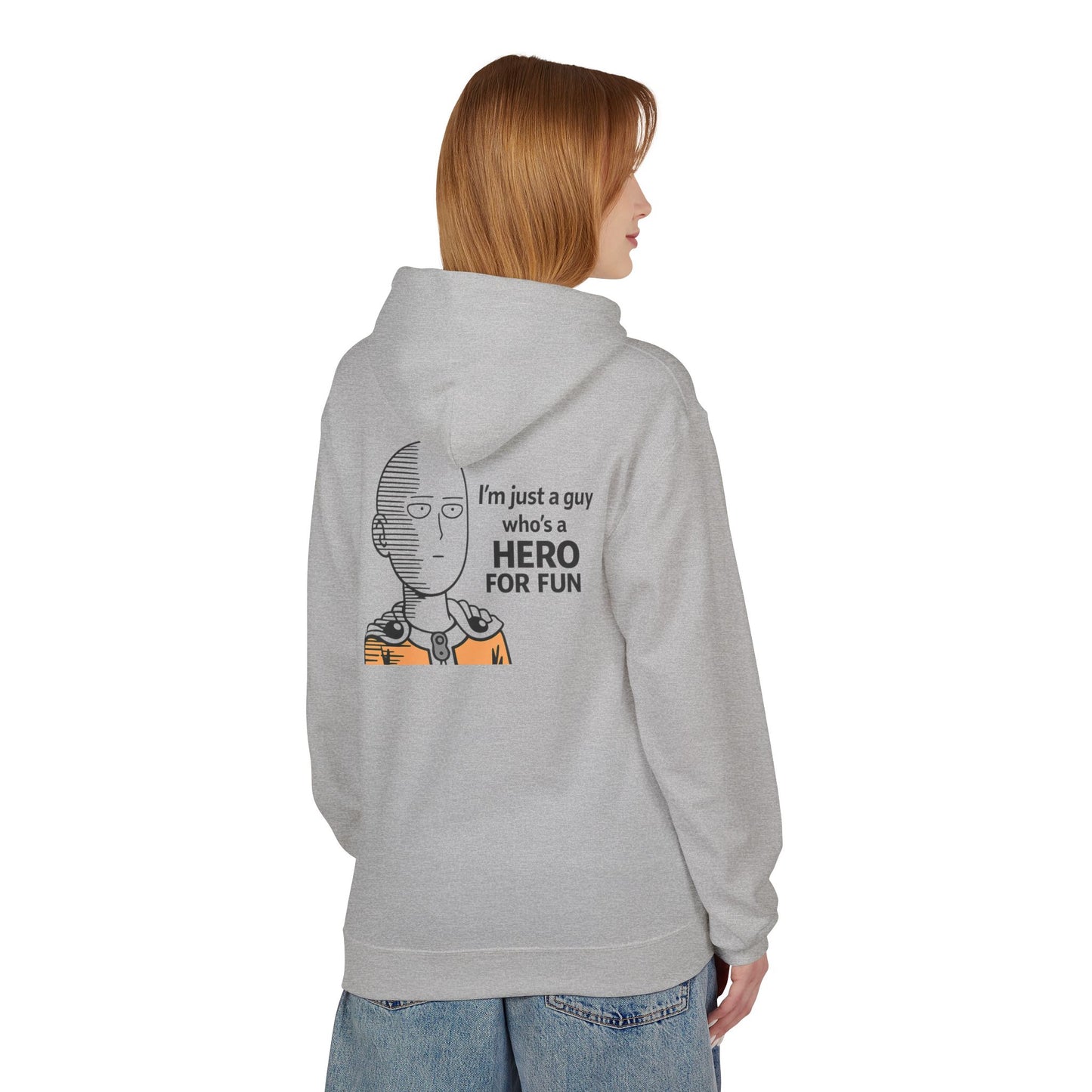 Hero Emblem Hoodie — Chibi Hero Mid-Punch Minimalist Anime Design