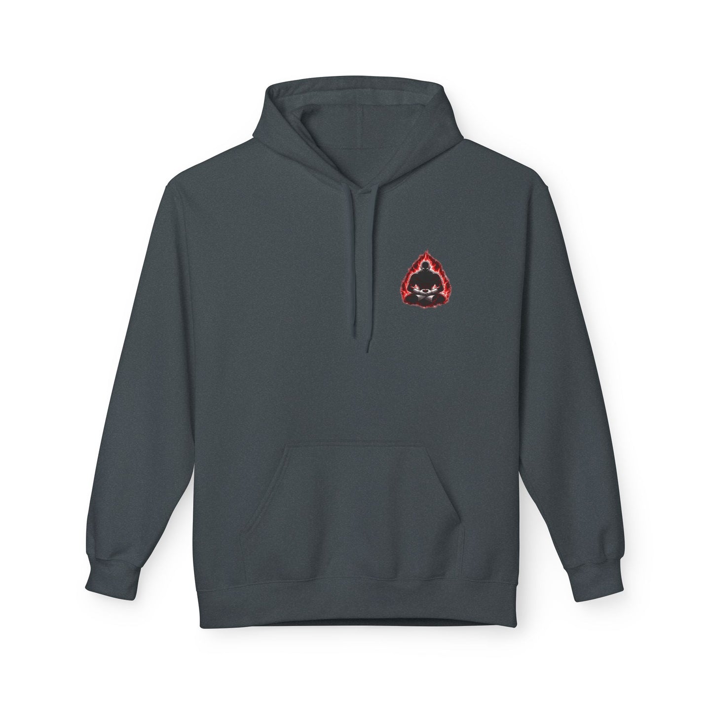 Anime Aura Warrior Hoodie | Fiery Mouth Front & Blue Energy Back