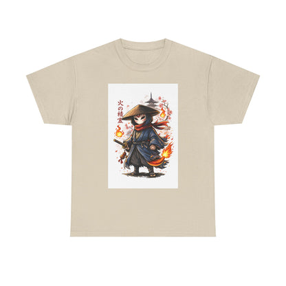 Fire Spirit Samurai T-Shirt — Cute Chibi Oni Warrior Tee