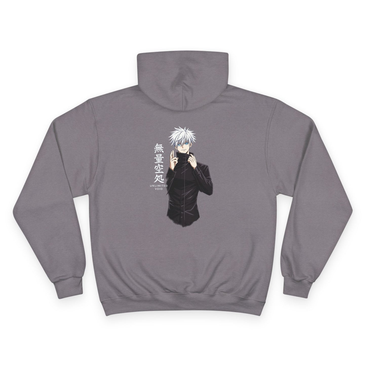 Anime Character Hoodie — Minimal White Champion-Style Sweatshirt