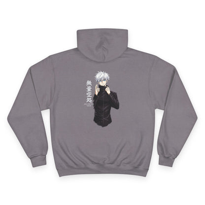 Anime Character Hoodie — Minimal White Champion-Style Sweatshirt
