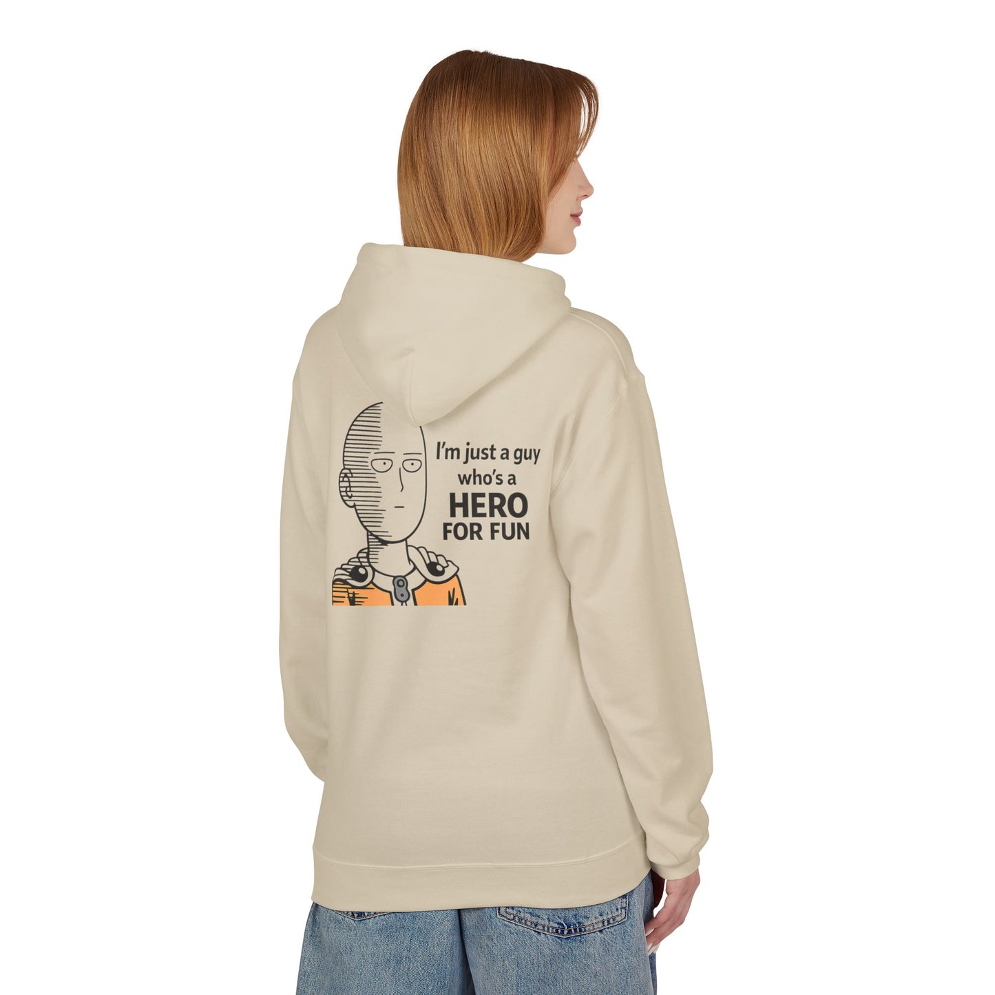 Hero Emblem Hoodie — Chibi Hero Mid-Punch Minimalist Anime Design