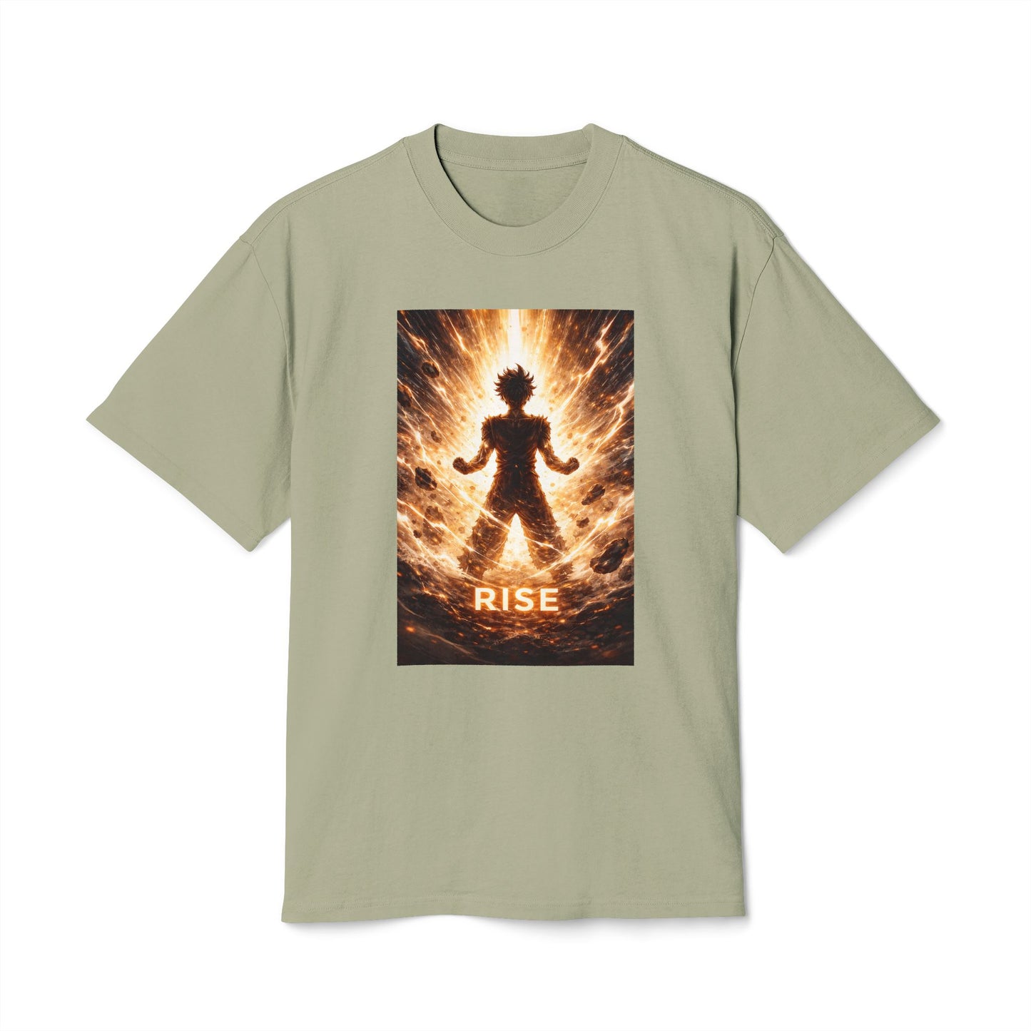 Rise silhouette, T-Shirt | Fiery energy graphic tee