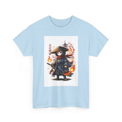 Fire Spirit Samurai T-Shirt — Cute Chibi Oni Warrior Tee