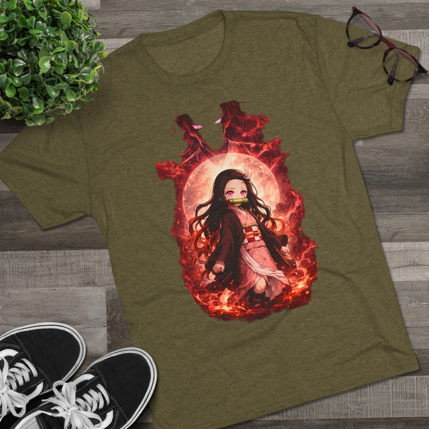 Nezuko Anime Demon Slayer Tee — Fiery Chibi Girl Graphic Shirt