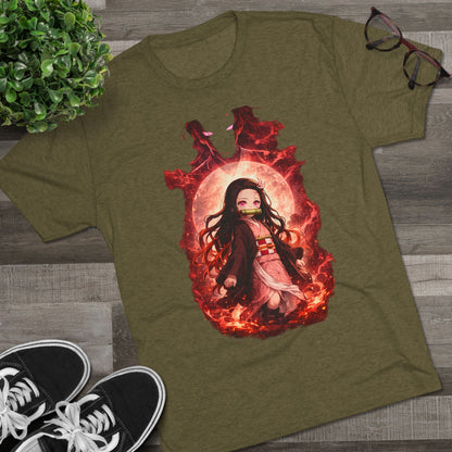 Nezuko Anime Demon Slayer Tee — Fiery Chibi Girl Graphic Shirt