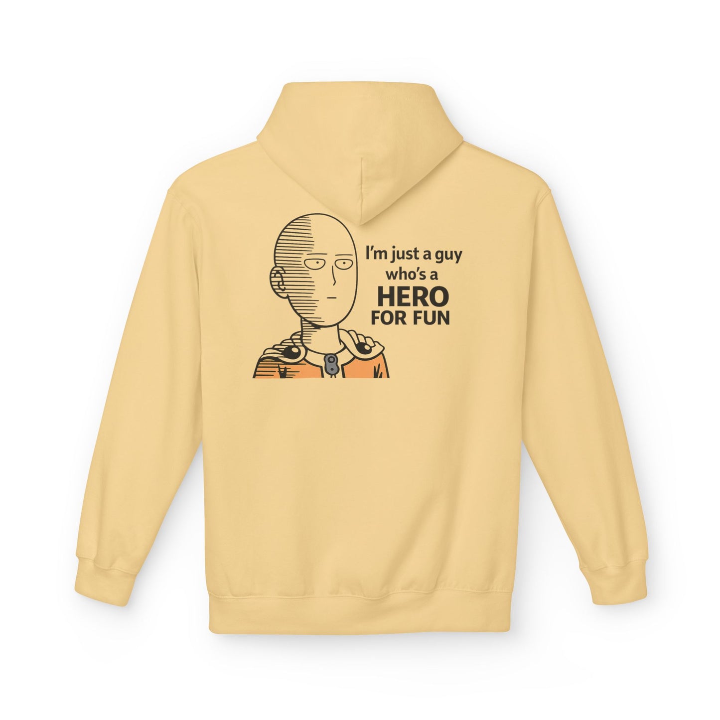 Hero Emblem Hoodie — Chibi Hero Mid-Punch Minimalist Anime Design
