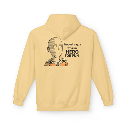 Hero Emblem Hoodie — Chibi Hero Mid-Punch Minimalist Anime Design