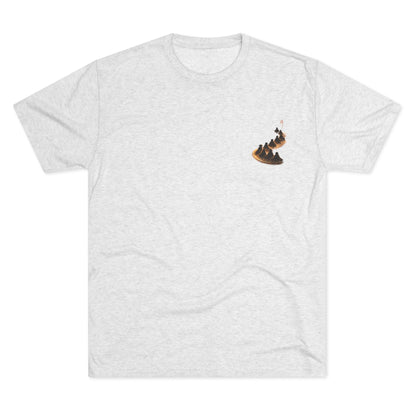 Ember Trail T‑Shirt — Fiery Mountain Silhouette Back Print