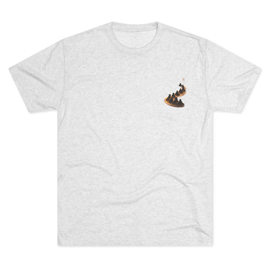 Ember Trail T‑Shirt — Fiery Mountain Silhouette Back Print