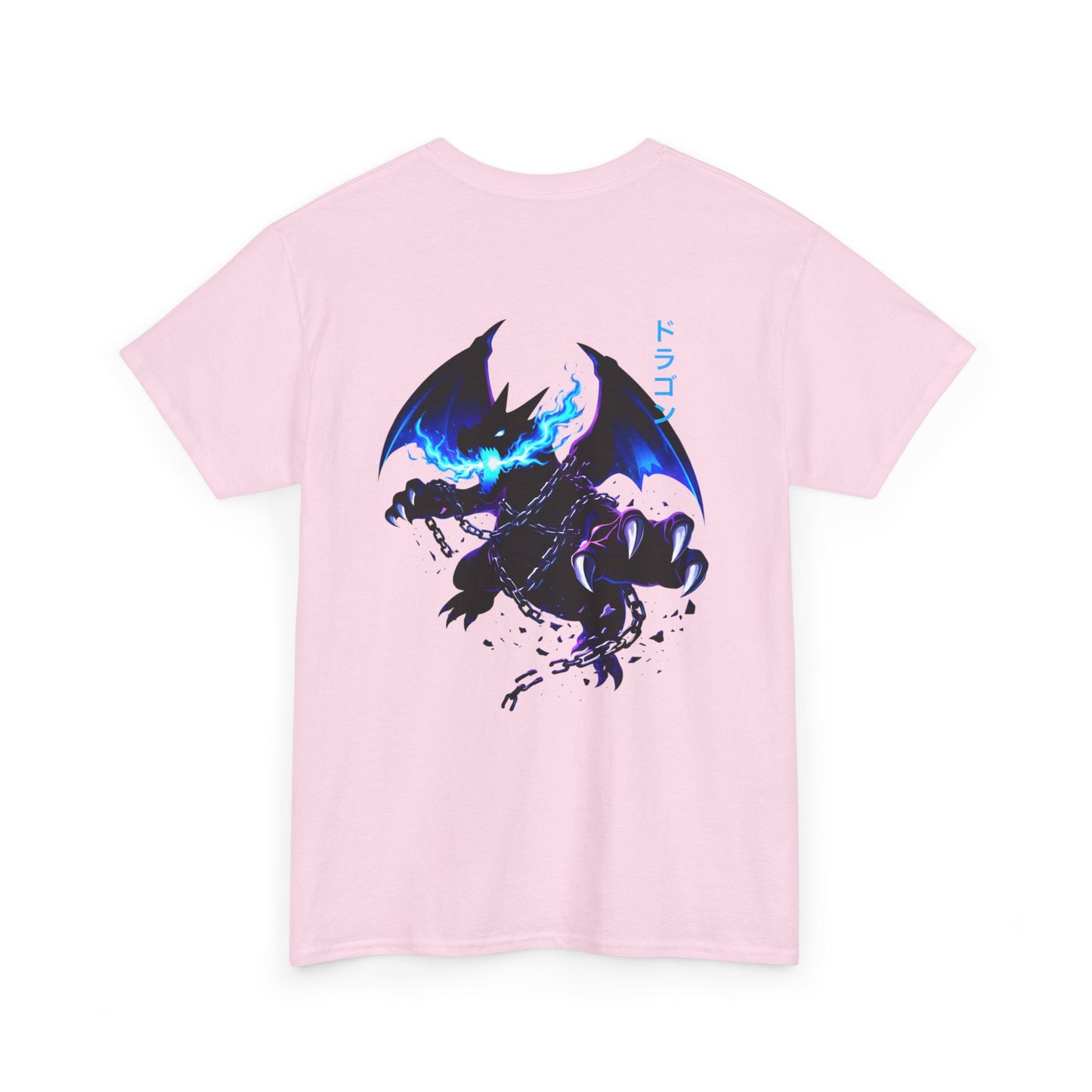 Dragon Graphic Tee — Blue Flame Kaiju Back Print T-Shirt