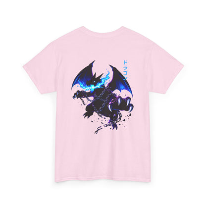 Dragon Graphic Tee — Blue Flame Kaiju Back Print T-Shirt