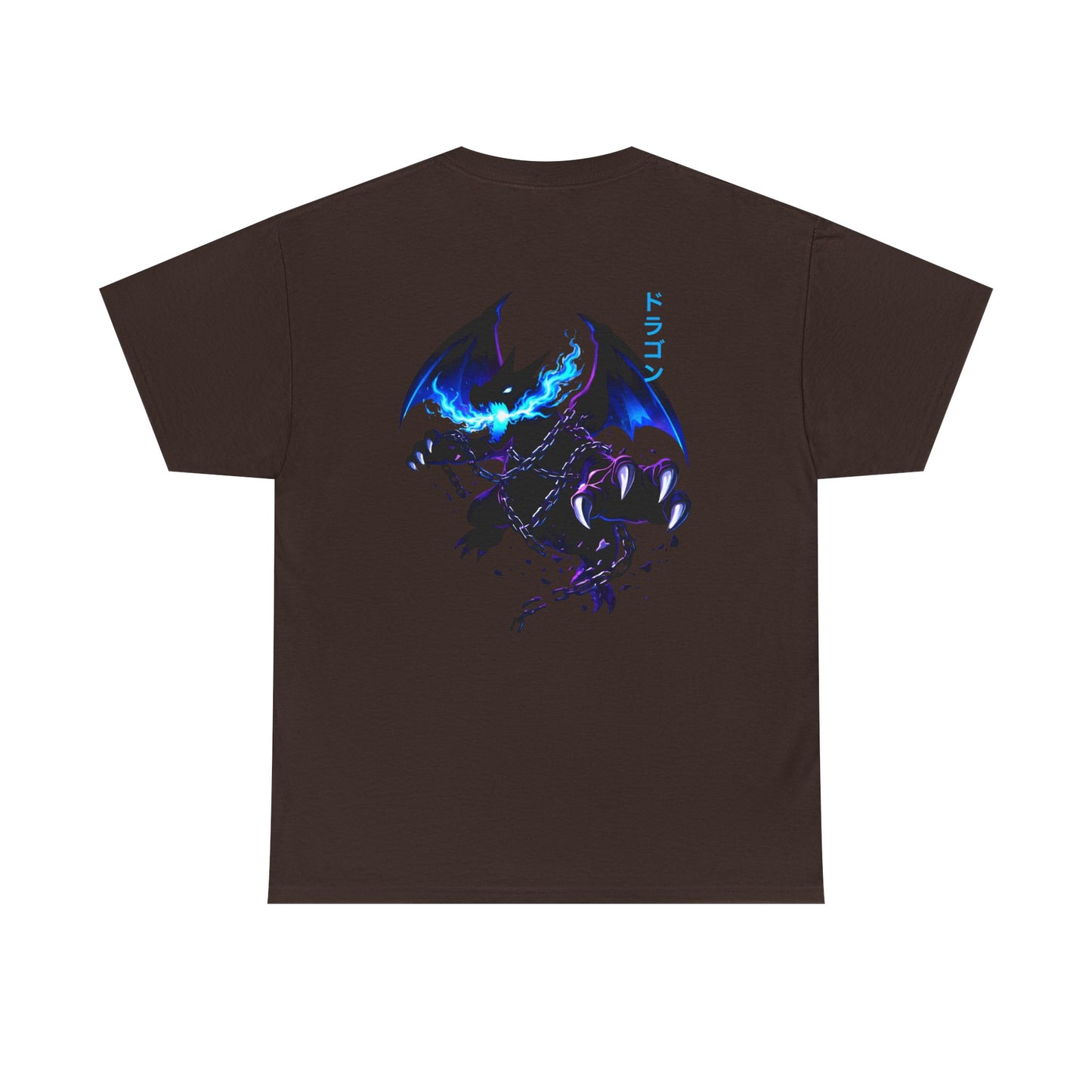 Dragon Graphic Tee — Blue Flame Kaiju Back Print T-Shirt