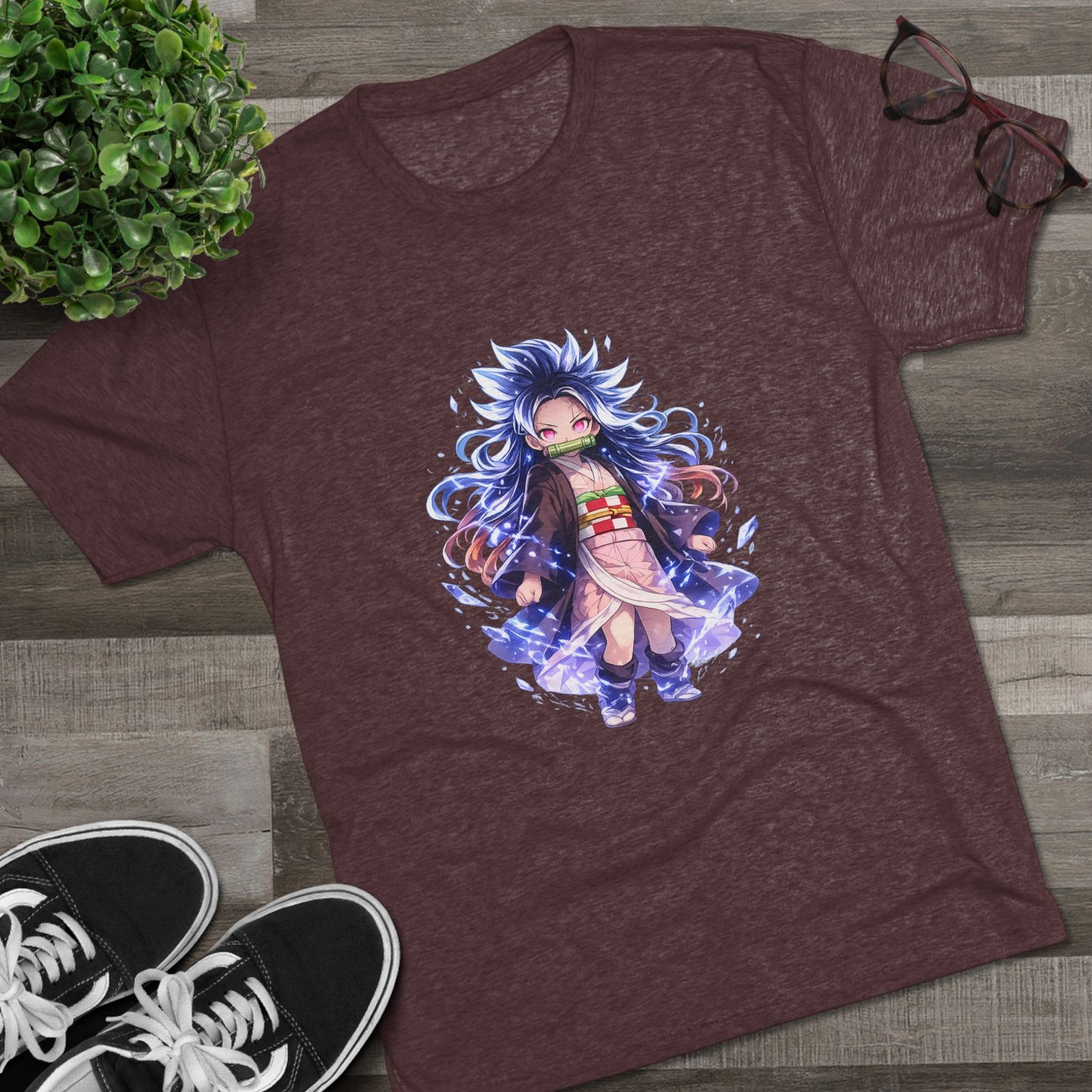 Anime Demon Girl T-Shirt — Cute Chibi Nezuko-Inspired Design