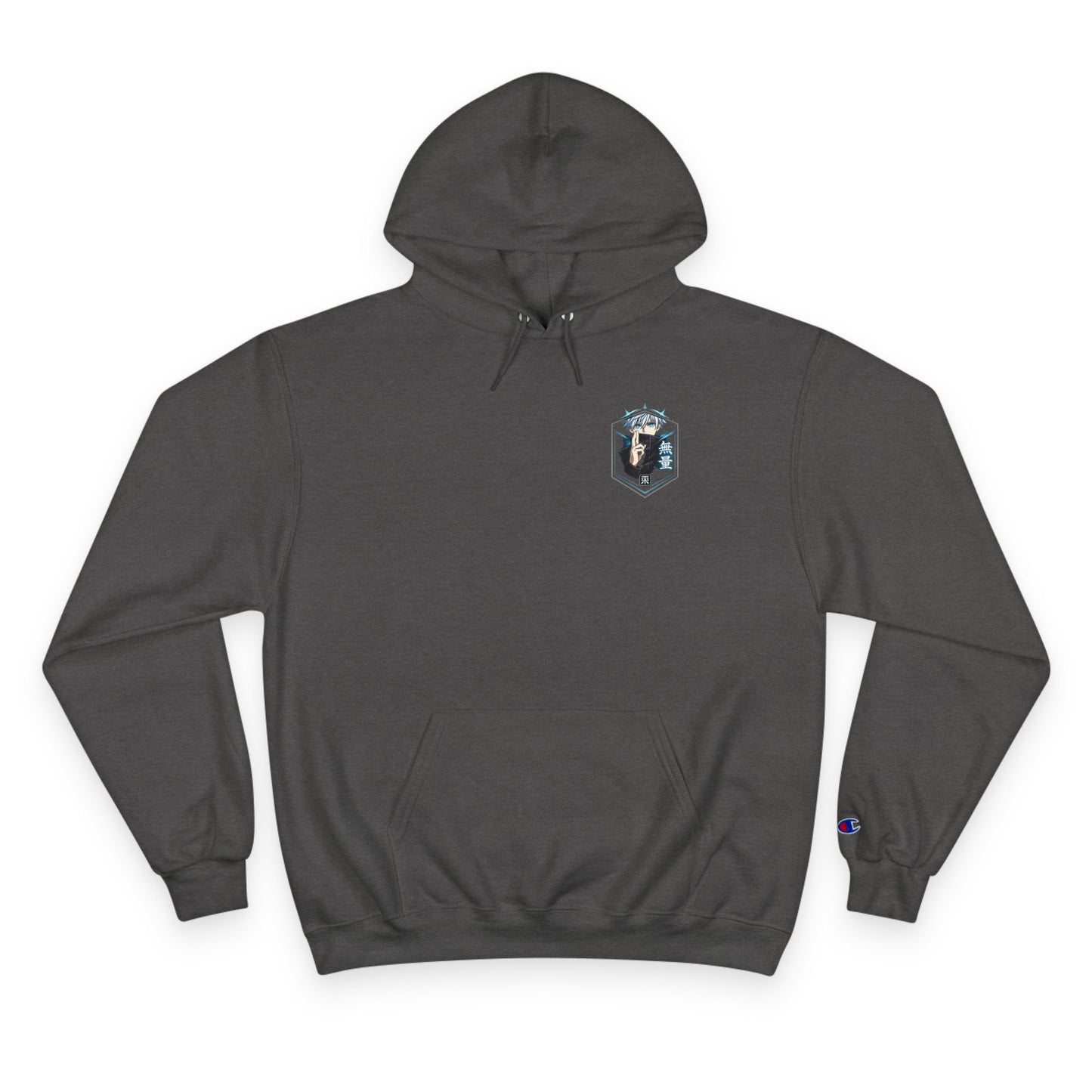Anime Character Hoodie — Minimal White Champion-Style Sweatshirt