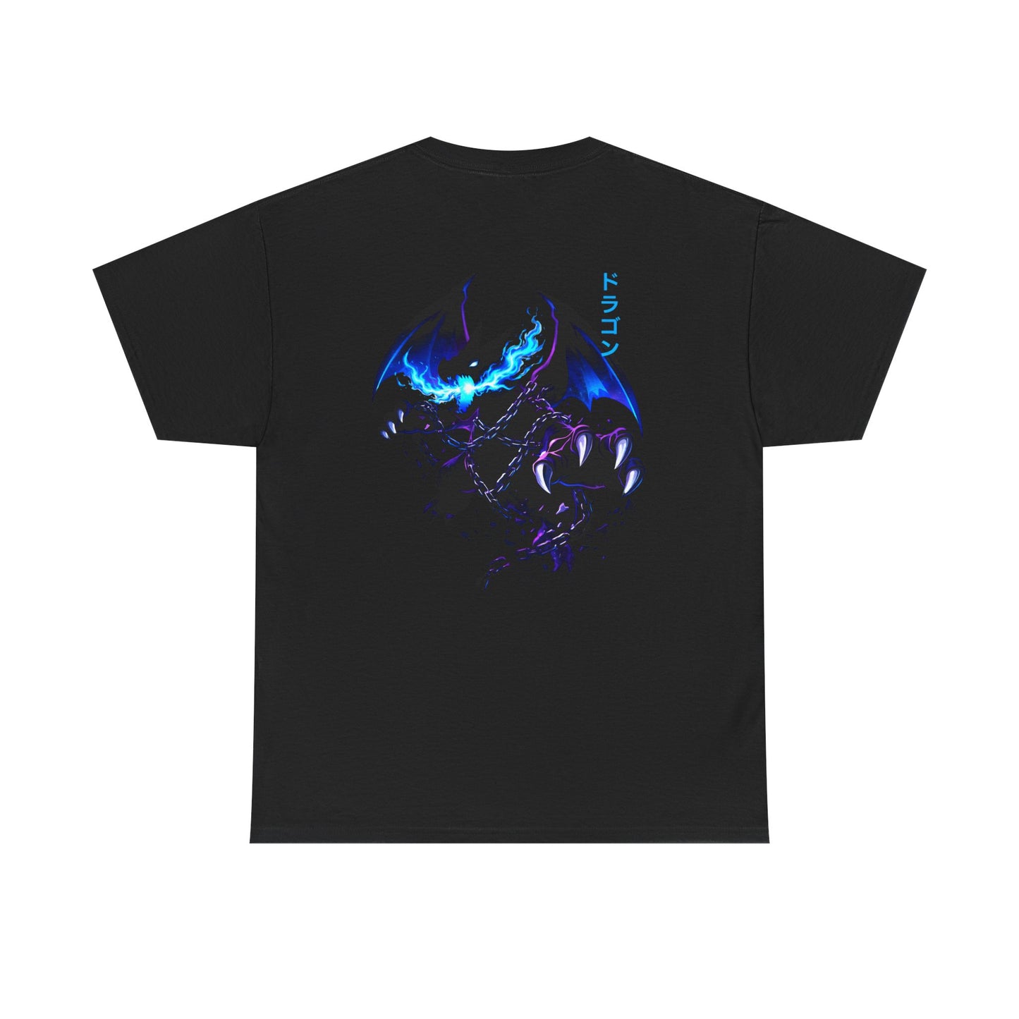 Dragon Graphic Tee — Blue Flame Kaiju Back Print T-Shirt