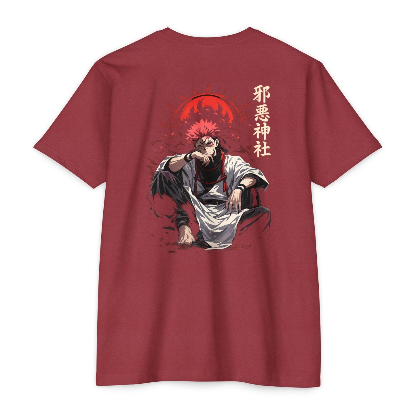 Anime Graphic T-Shirt — Red-Haired Warrior Back Print
