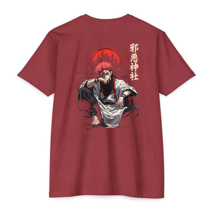 Anime Graphic T-Shirt — Red-Haired Warrior Back Print