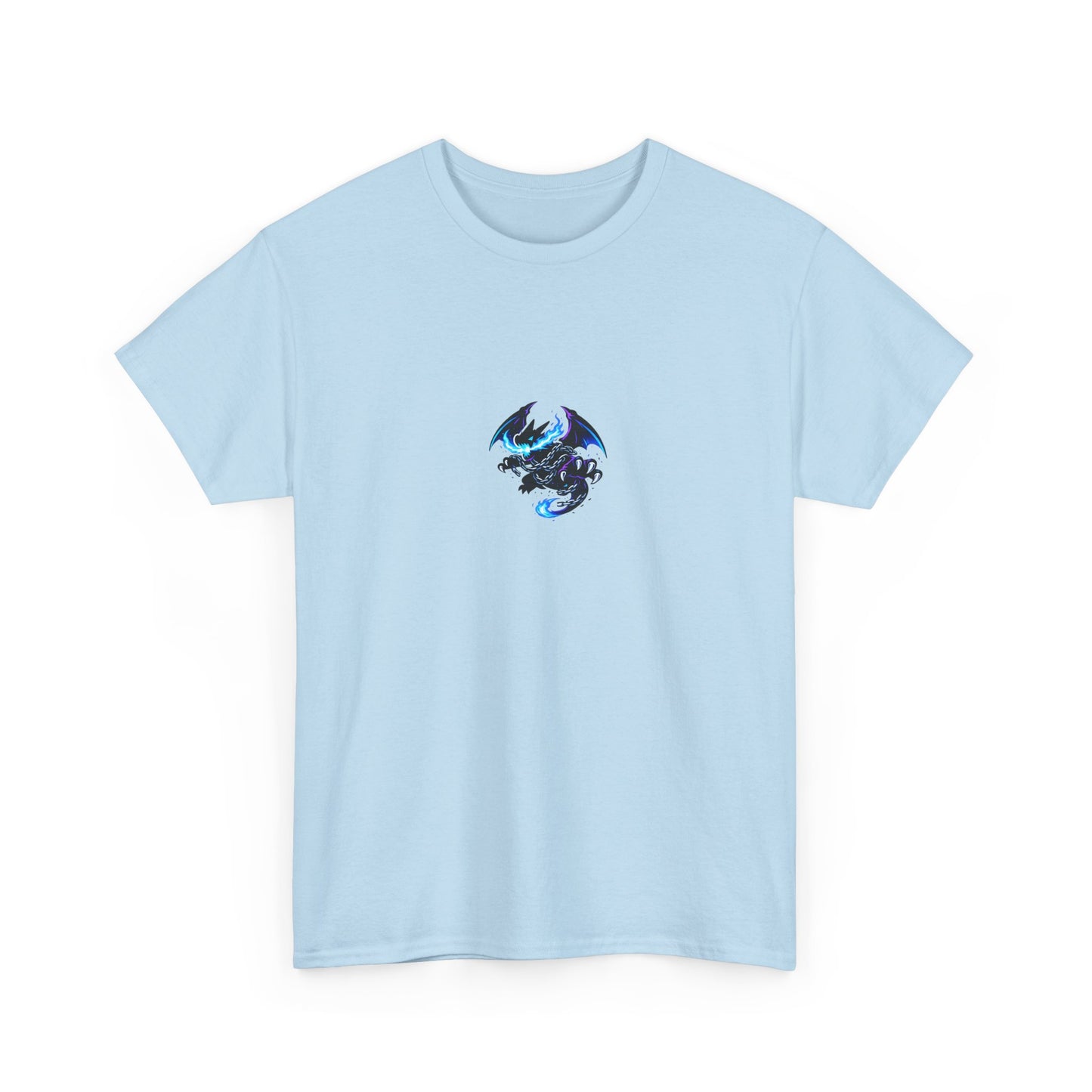 Dragon Graphic Tee — Blue Flame Kaiju Back Print T-Shirt