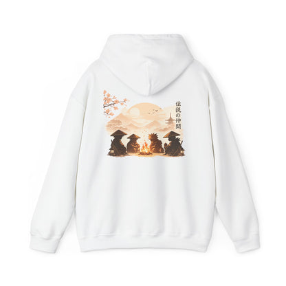 Hoodie | Samurai Campfire Illustration Japanese Kanji Backprint