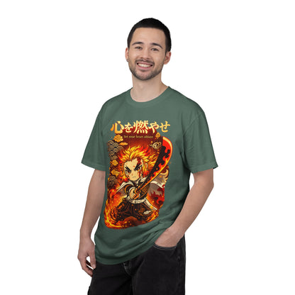 Anime Flame Warrior T-Shirt — 'Set Your Heart Ablaze' Graphic Tee