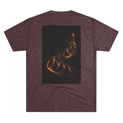 Ember Trail T‑Shirt — Fiery Mountain Silhouette Back Print