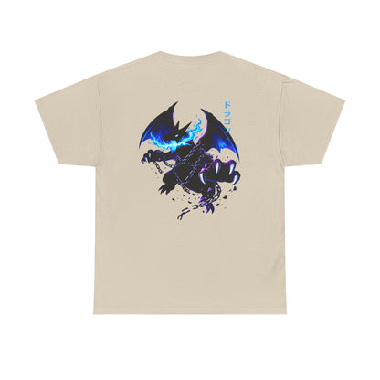 Dragon Graphic Tee — Blue Flame Kaiju Back Print T-Shirt
