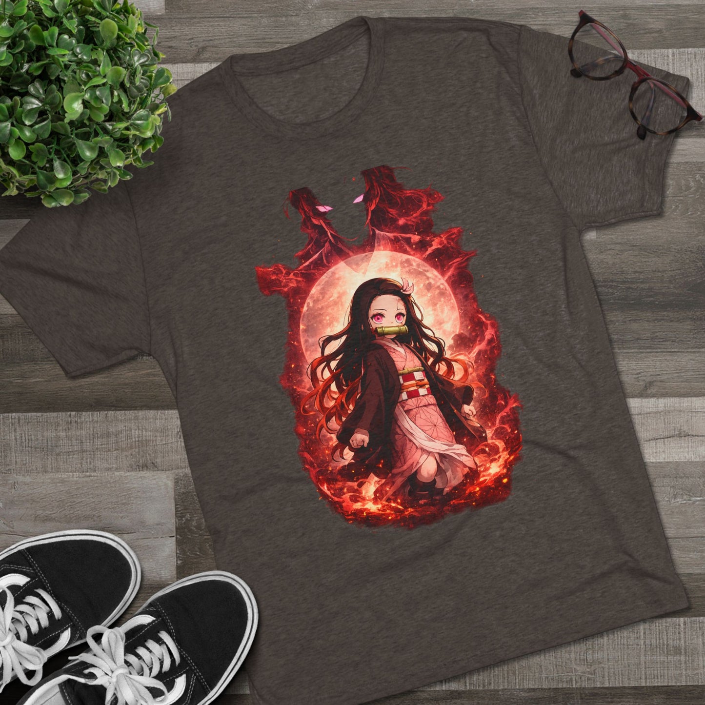 Nezuko Anime Demon Slayer Tee — Fiery Chibi Girl Graphic Shirt