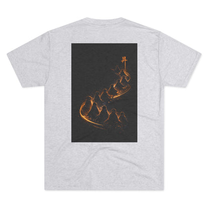 Ember Trail T‑Shirt — Fiery Mountain Silhouette Back Print