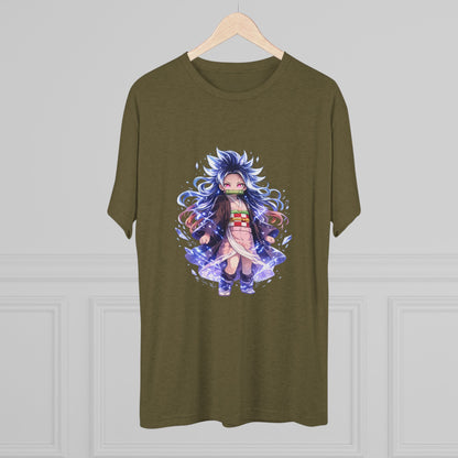 Anime Demon Girl T-Shirt — Cute Chibi Nezuko-Inspired Design