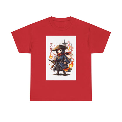 Fire Spirit Samurai T-Shirt — Cute Chibi Oni Warrior Tee