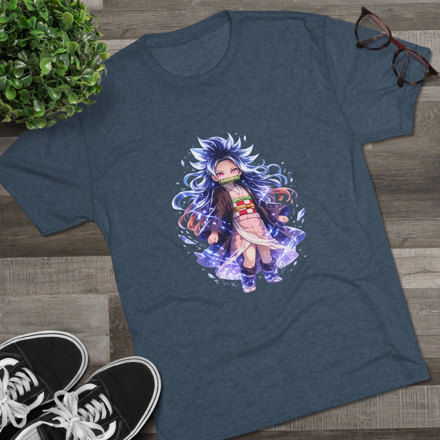 Anime Demon Girl T-Shirt — Cute Chibi Nezuko-Inspired Design