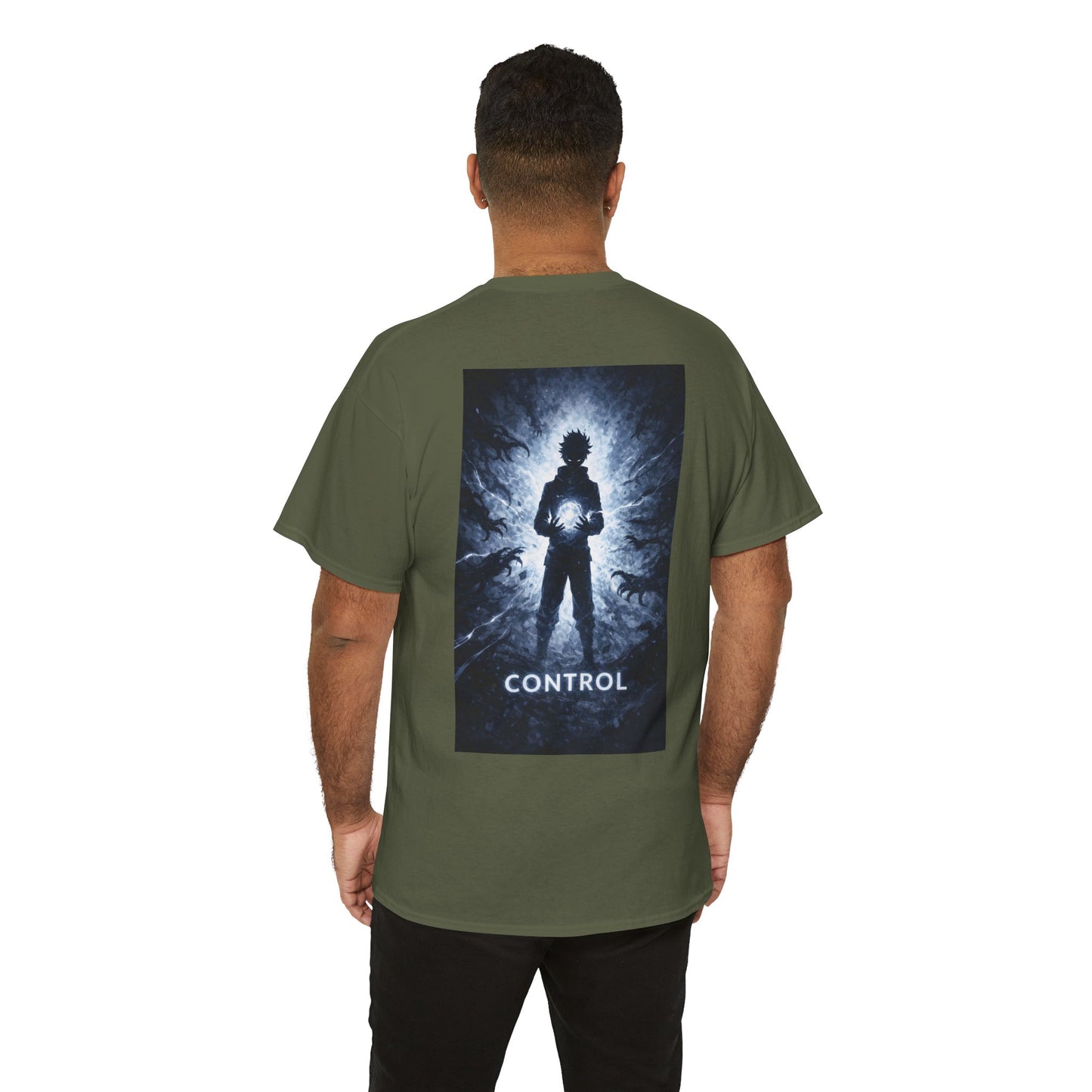 Control Anime Back Print T-Shirt | Dark Anime Aesthetic Tee | Original Anime Streetwear Shirt
