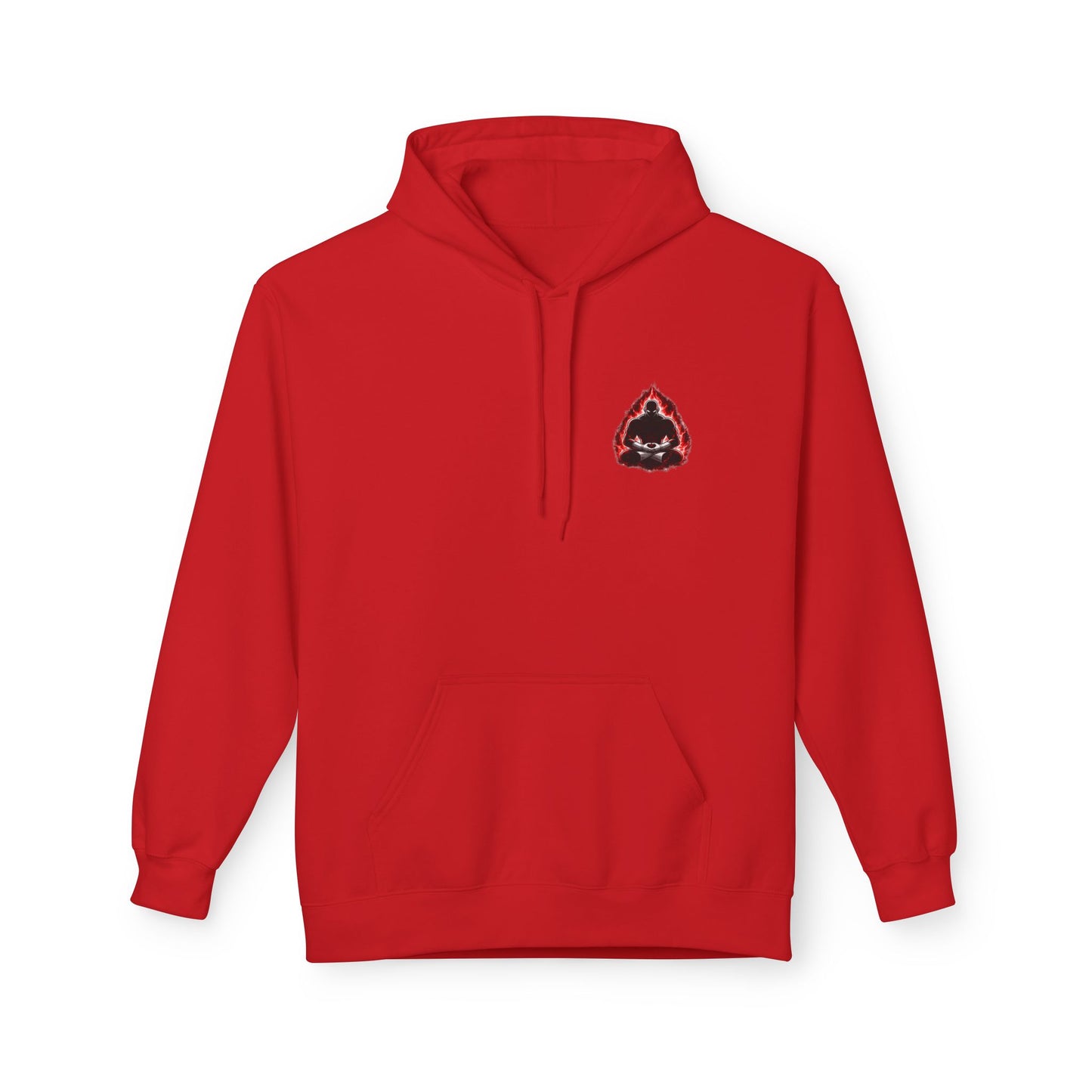 Anime Aura Warrior Hoodie | Fiery Mouth Front & Blue Energy Back