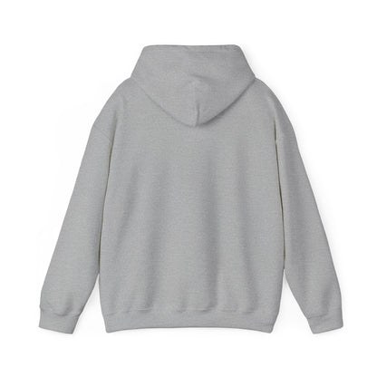 Control silhouette hoodie | person with glowing heart, angel wing brushstroke design