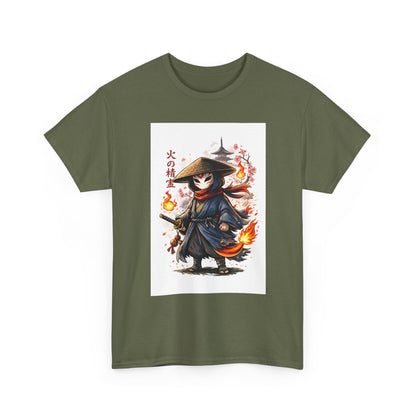 Fire Spirit Samurai T-Shirt — Cute Chibi Oni Warrior Tee
