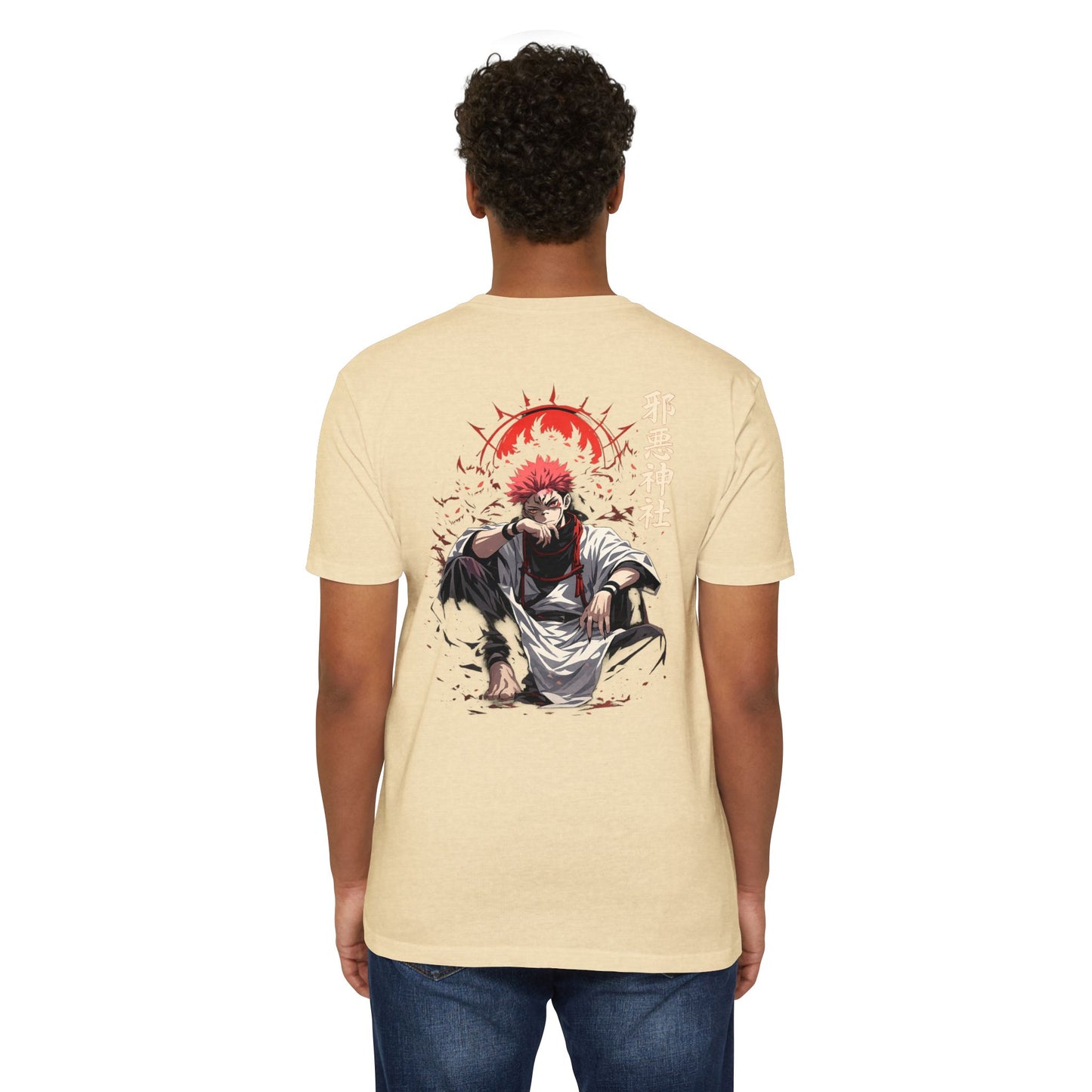 Anime Graphic T-Shirt — Red-Haired Warrior Back Print