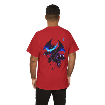 Dragon Graphic Tee — Blue Flame Kaiju Back Print T-Shirt