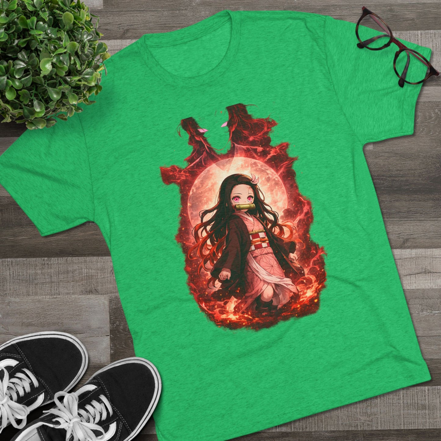 Nezuko Anime Demon Slayer Tee — Fiery Chibi Girl Graphic Shirt