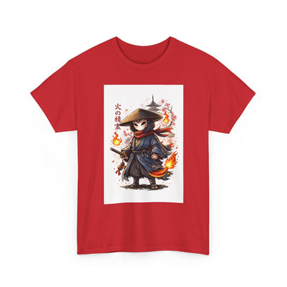 Fire Spirit Samurai T-Shirt — Cute Chibi Oni Warrior Tee
