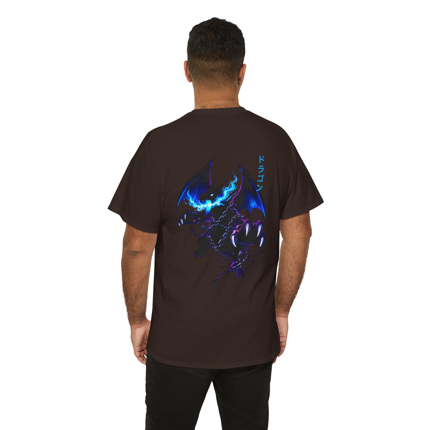 Dragon Graphic Tee — Blue Flame Kaiju Back Print T-Shirt