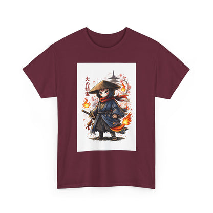 Fire Spirit Samurai T-Shirt — Cute Chibi Oni Warrior Tee