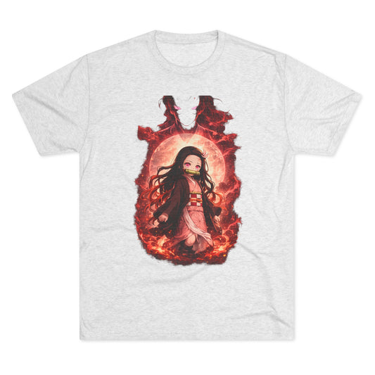 Nezuko Anime Demon Slayer Tee — Fiery Chibi Girl Graphic Shirt