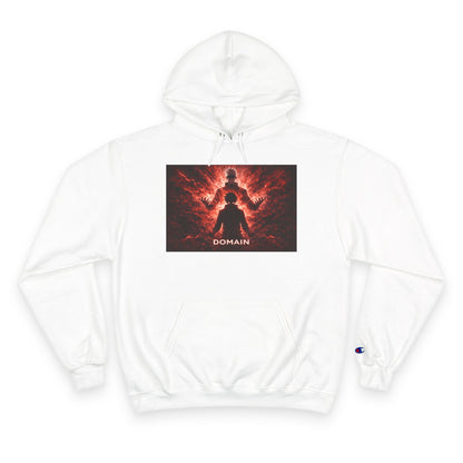 Domain Graphic Hoodie — Red Nebula Silhouette Champion Hoodie