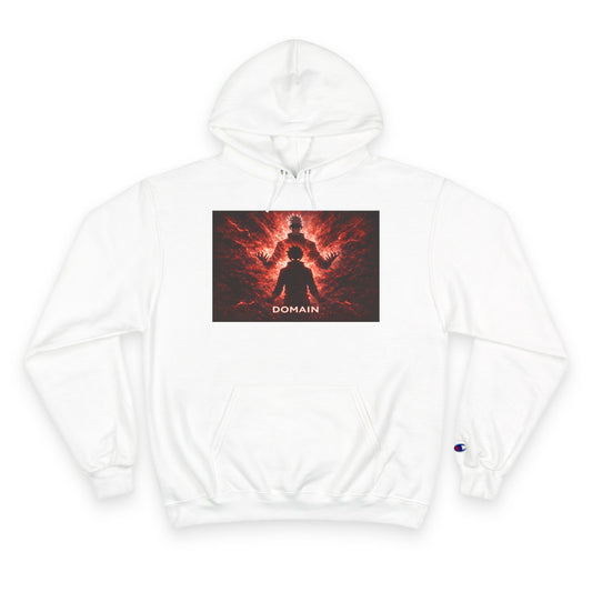 Domain Graphic Hoodie — Red Nebula Silhouette Champion Hoodie