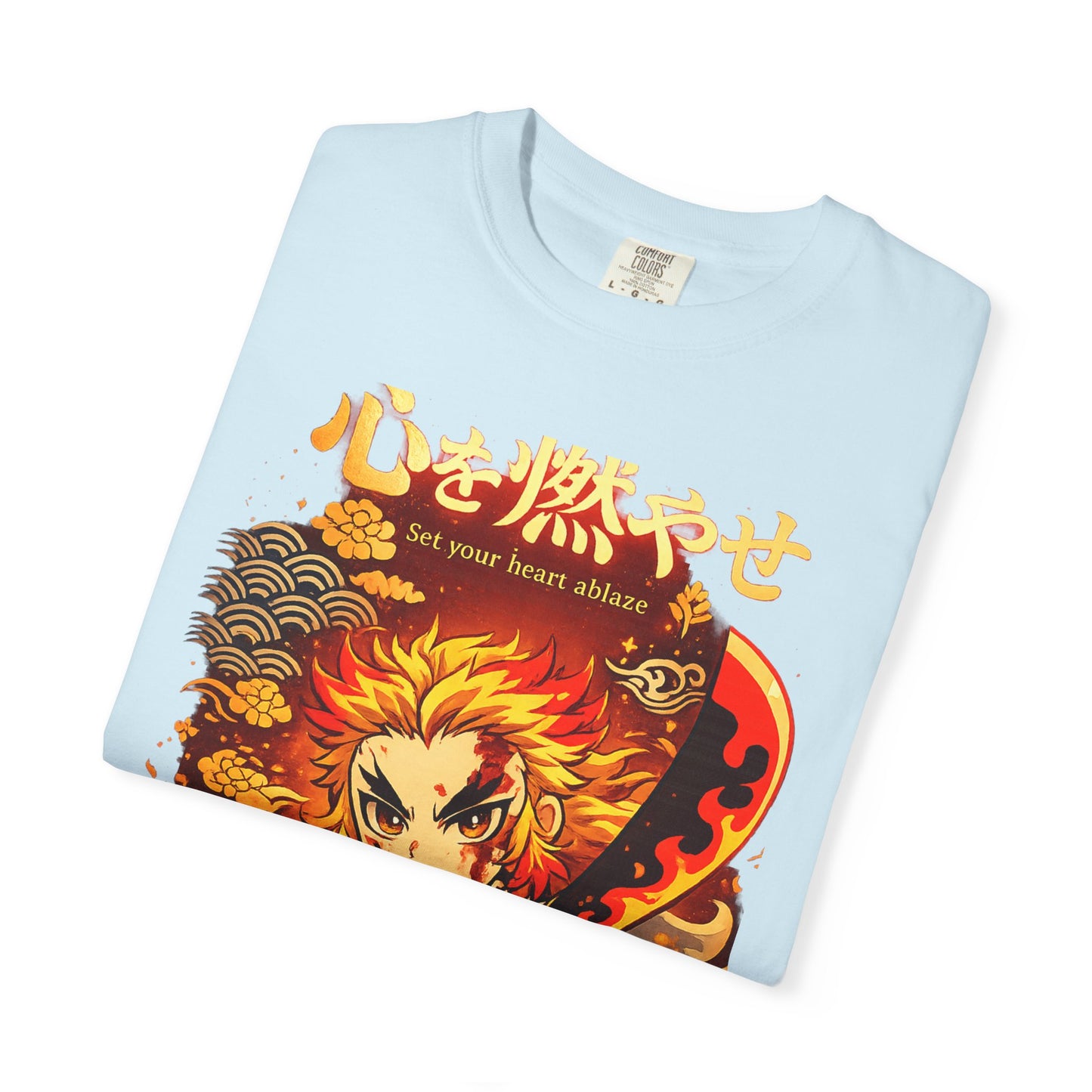 Anime Flame Warrior T-Shirt — 'Set Your Heart Ablaze' Graphic Tee