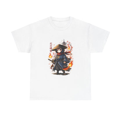 Fire Spirit Samurai T-Shirt — Cute Chibi Oni Warrior Tee