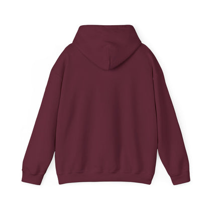 Control silhouette hoodie | person with glowing heart, angel wing brushstroke design